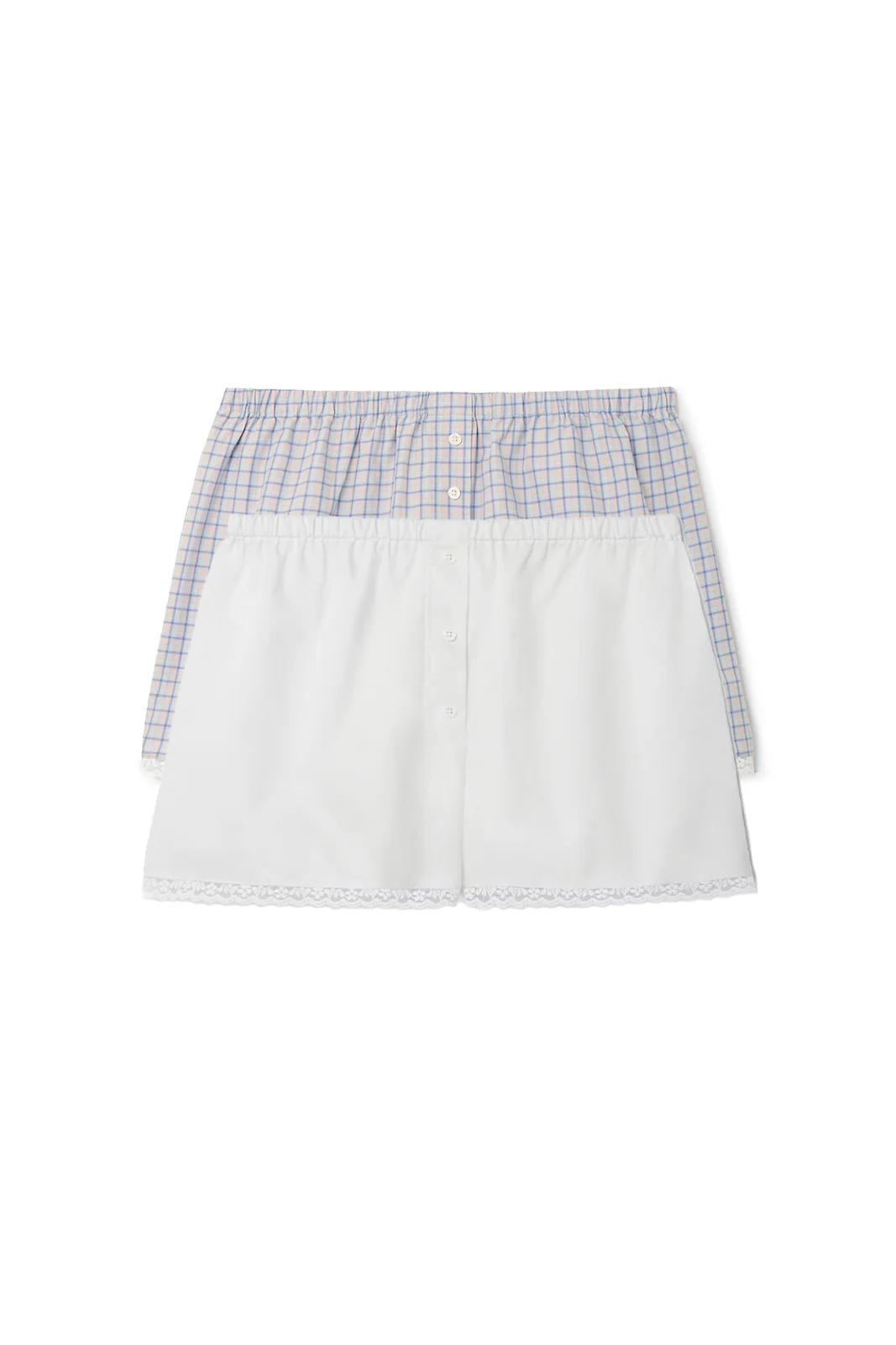 The Boxer 2-Pack: French Poplin White & Blue Check - Image 2