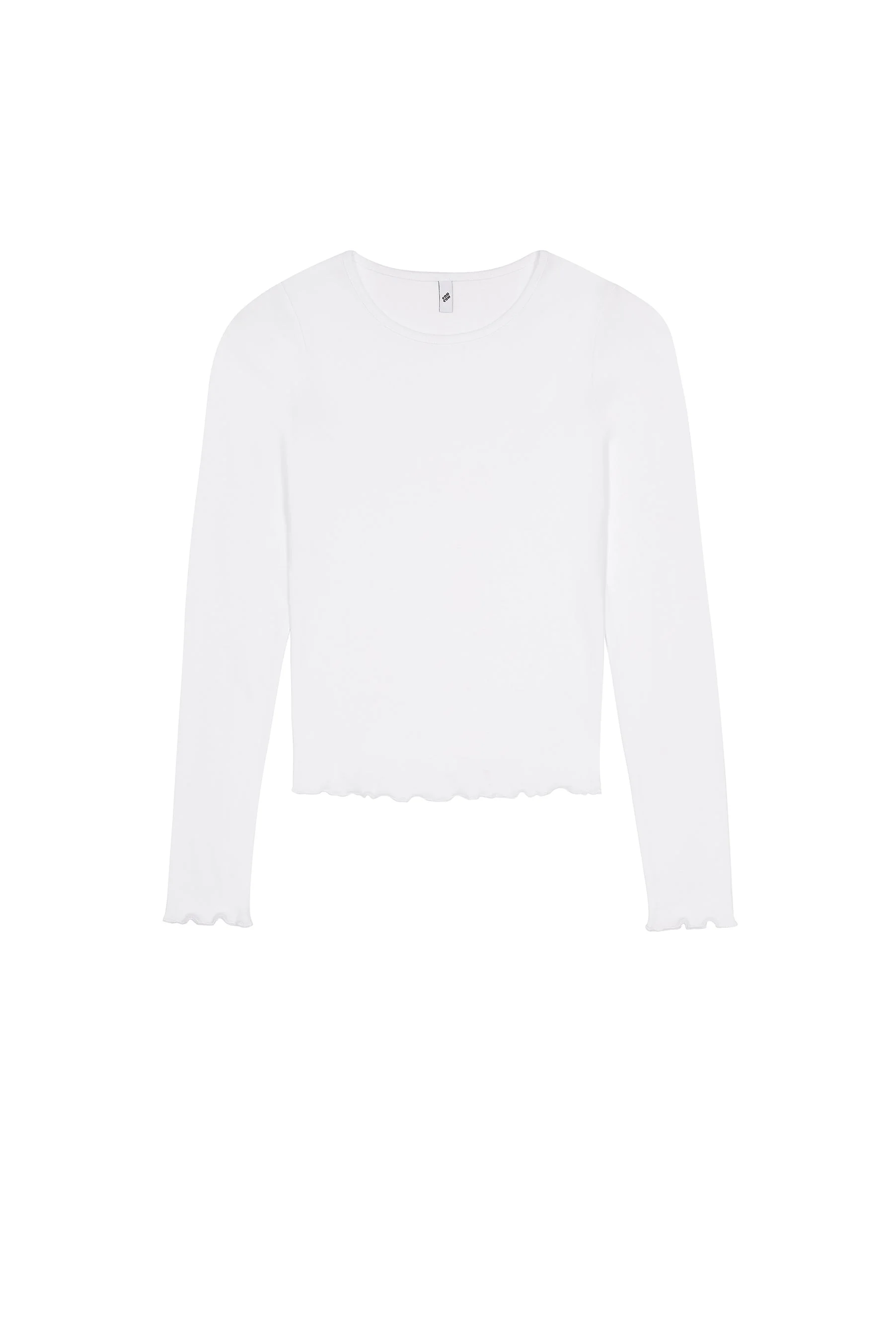 The Frilly Long Sleeve: Cotton Jersey White - Image 2
