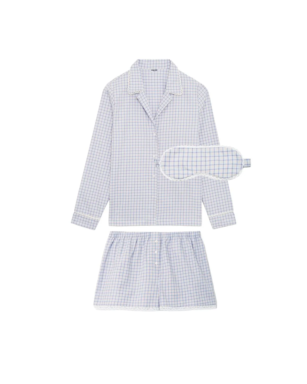 The Pajama Boxer Set: French Poplin Blue Check - Image 2