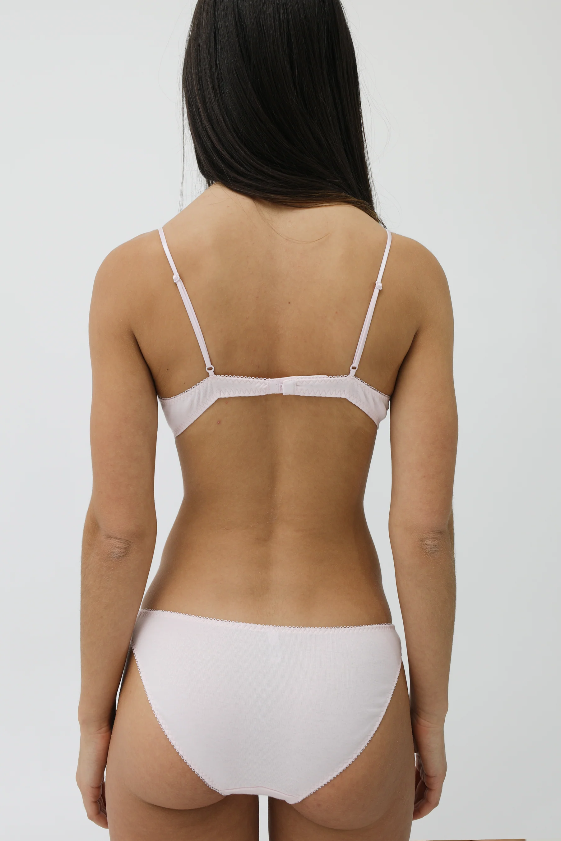 The Petite Bra 2-Pack: Cotton Jersey Baby Pink & White - Image 5